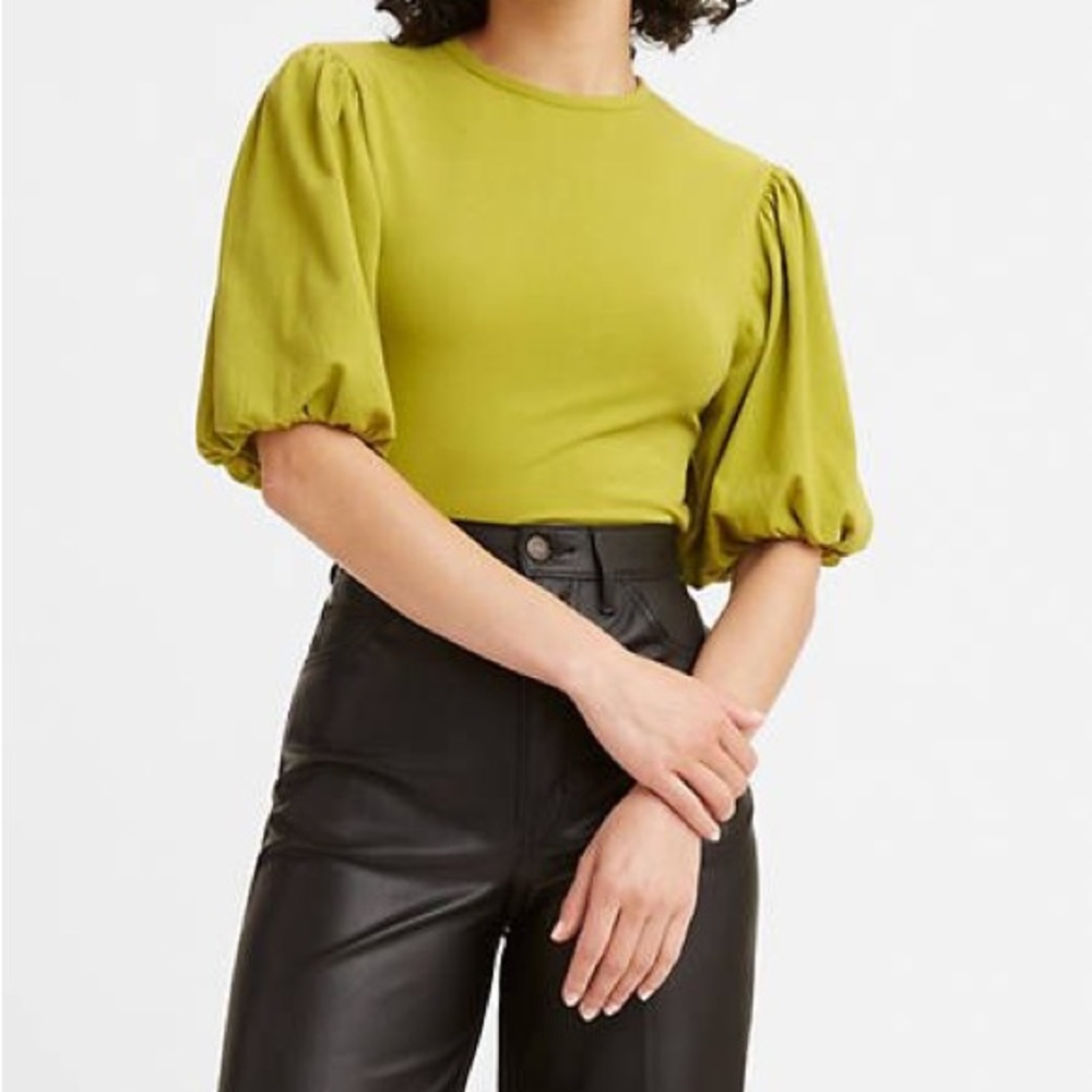 Levi's Green Puff Sleeve Blouse